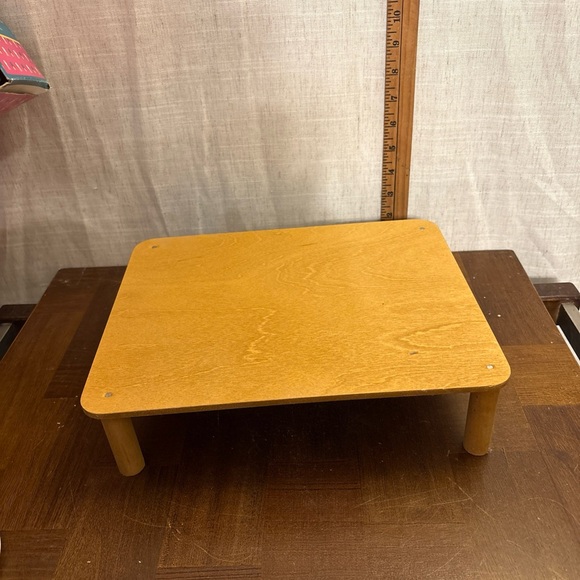 Square Longaberger Wood Cake Pie Riser Stand for Baskets 9.5" X 12”x 3" High - Picture 1 of 4